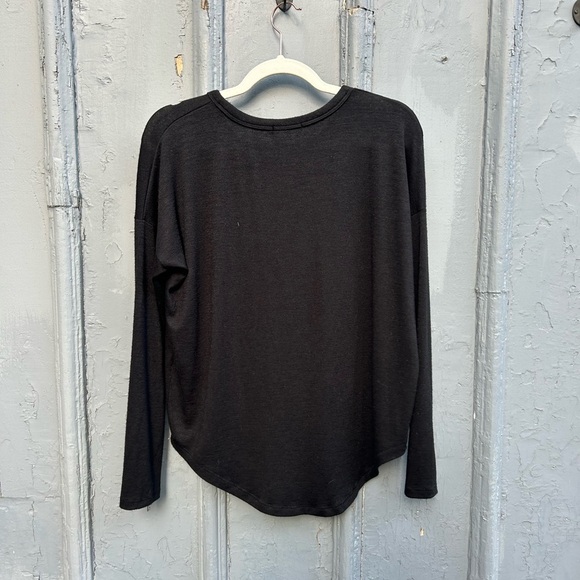rag & bone black long sleeve zipper arm tee, size s - Picture 2 of 6
